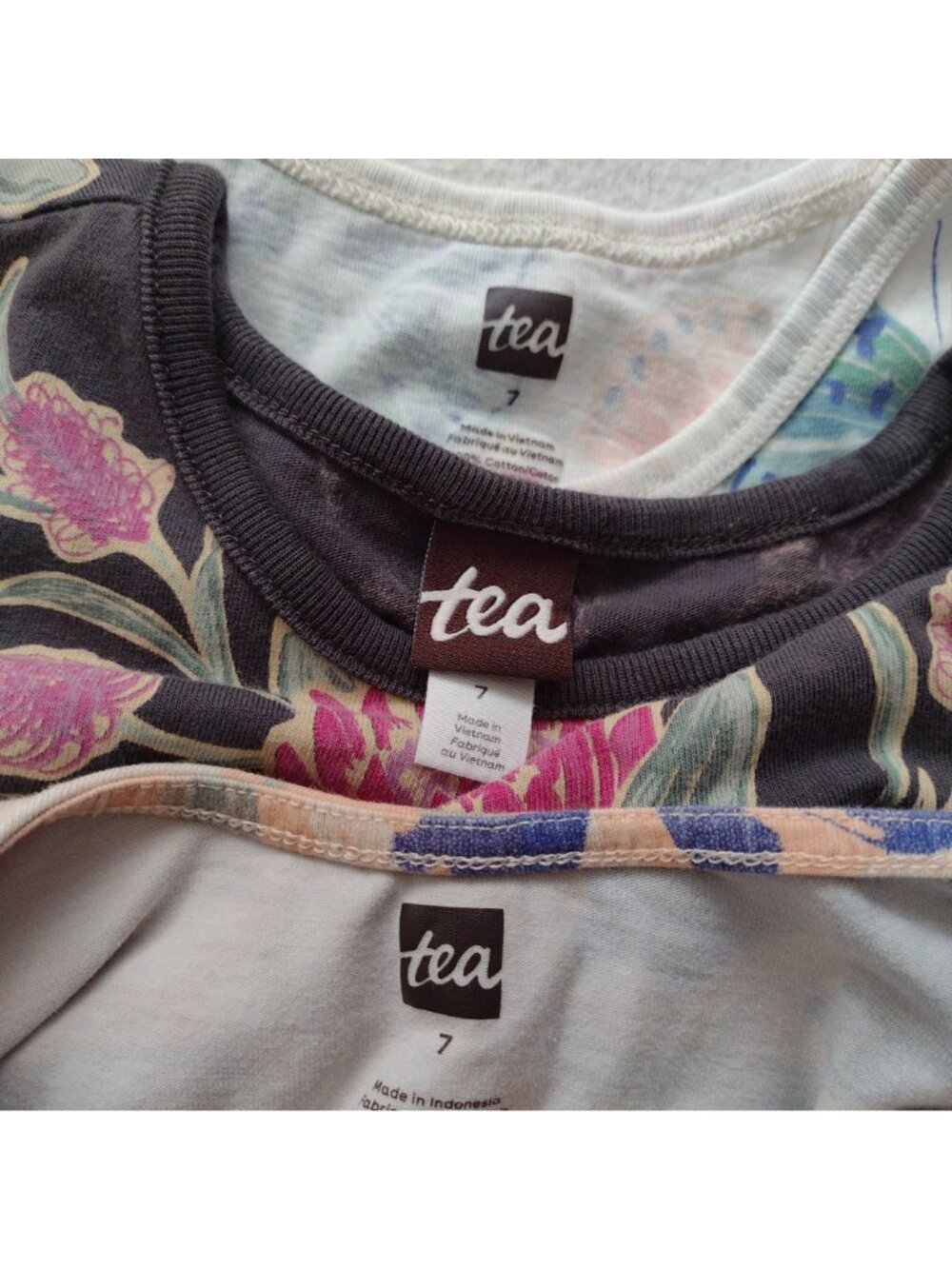 Tea Collection Girls Summer Cotton Dress Lot Sz 7 Floral Knit Easy Wear Dresses - Picture 2 of 9